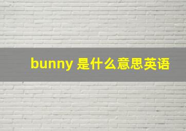 bunny 是什么意思英语